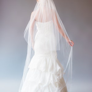 Jessica Veil - Chapel Veil With Blusher, Blusher Veil, Wedding Veil, Bridal Veil, Long Veil, Two Tier Veil, Traditional Veil, Classic Veil