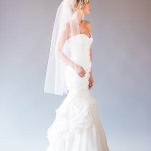 Olivia Veil - Fingertip Length Veil, Raw Edge, Soft Tulle Veil, Classic Wedding Veil, Simple Veil, Short Veil, Short Wedding Veil, 54" Wide