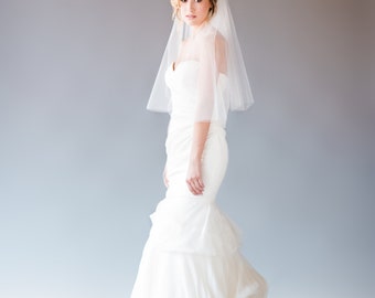 Elise Veil - Two Tiered Elbow Length Wedding Veil, Elbow Length, Bridal Veil, Short Veil, Ivory Veil, Wedding Accessories,