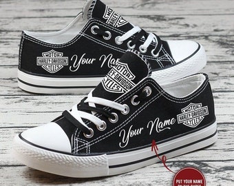 HLD Personalized Custom Name Black Low Top Shoes