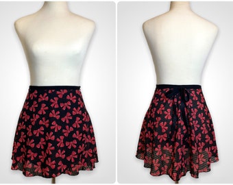 Red Ribbon Ballet Wrap Skirt for Adult/Teen