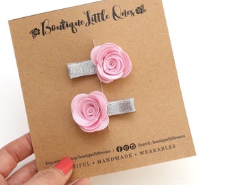 Rose Flower Baby Alligator Hair Clip White Rose Flower Baby Hair Clip Gold Baby Hair Clip Blue Baby Hair Clip Ivory Baby Girl 6 Colours