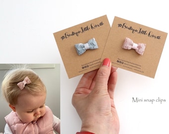 Newborn Hair Bows, Photography Prop for Newborn Baby, Pigtail Alligator Clip, Wispy Hair Snap Clip, Premium Lace, Boutique Little Ones