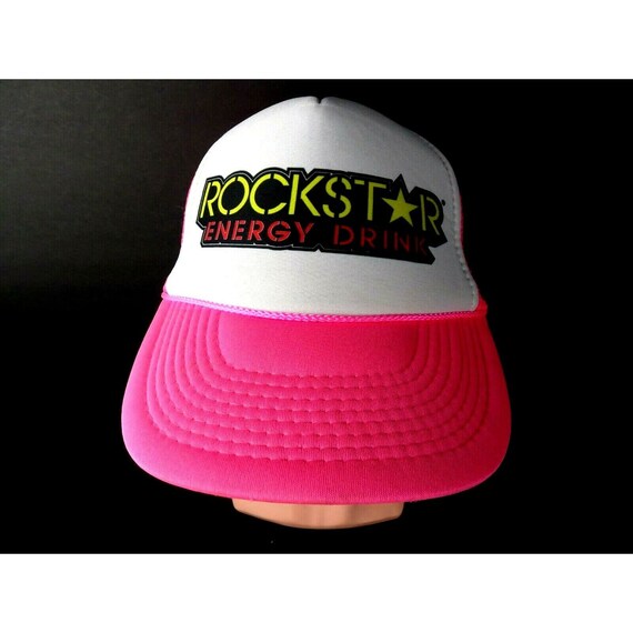 Trucker Hat Pink White Rockstar Energy 