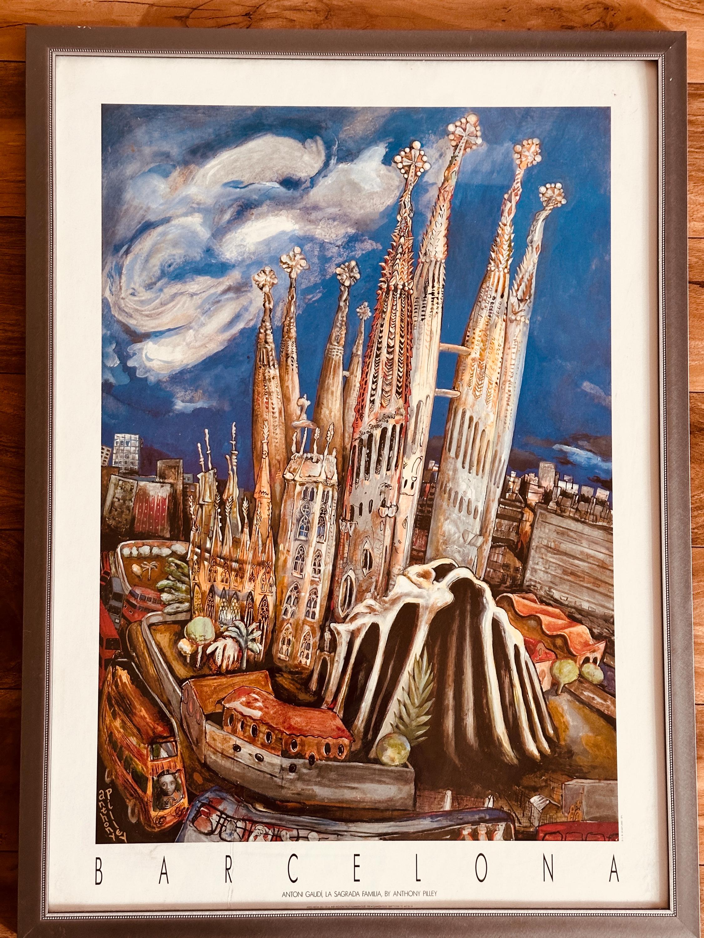 Framed Antoni Gaudi LA Sagrada Familia Barcelona by Anthony Pilley