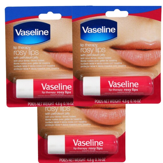 bunker Syge person slag 3 PK Vaseline Rosy Lips Balm Therapy Tube Petroleum Jelly - Etsy
