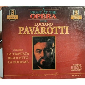 Luciano Pavarotti Night At The Opera 3 Disc Italian Classical Music CD 3 Hours