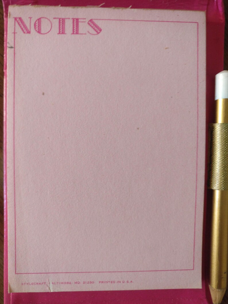 Vintage 1960s Small Pink Writing Notepad Notebook With Mirror - Etsy