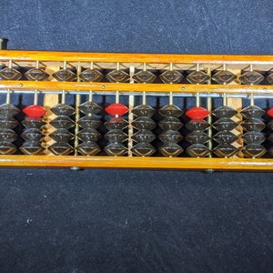 Vintage Wooden Wood Japanese Asian Chinese Abacus Calculator Math Arithmatic Adding Machine
