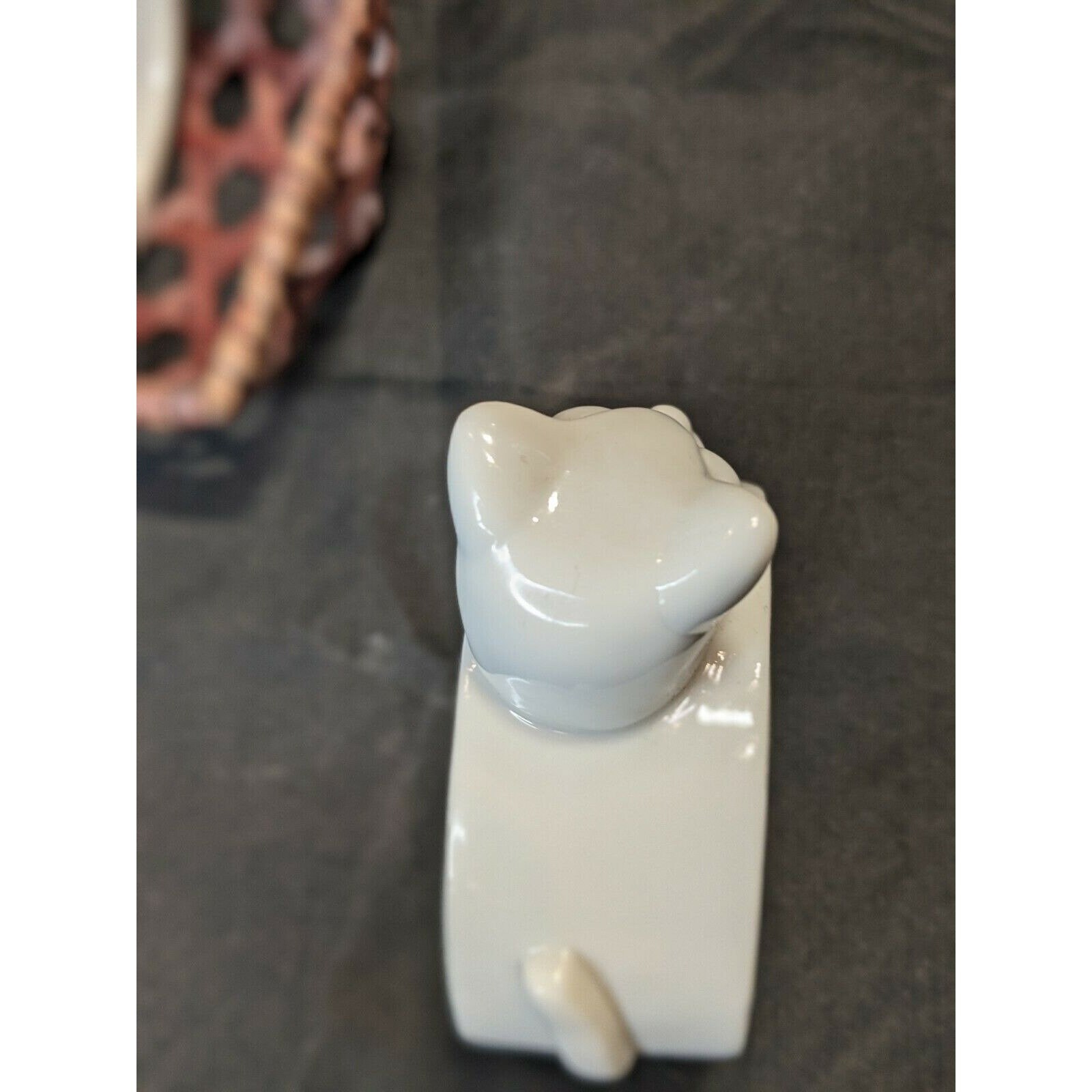 White Ceramic Cat Kitten Napkin Holder Rings Linen Cloth Paper Etsy