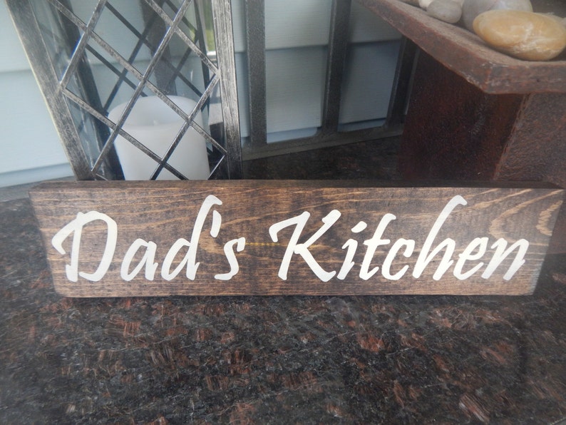 Dad S Kitchen Wood Sign Custom Painted Kitchen Sign Etsy