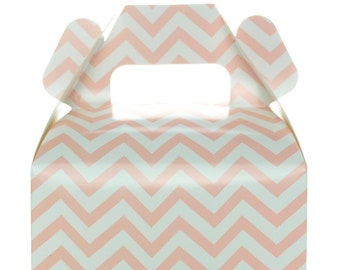 Light Pink Chevron Mini Candy Boxes (12 Pack)