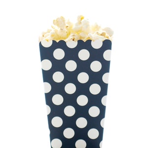 Popcorn Boxes, Black Polka Dot (12 Pack) - Small Favor Boxes, Movie Theater Popcorn Tubs, Gourmet Candy Cartons
