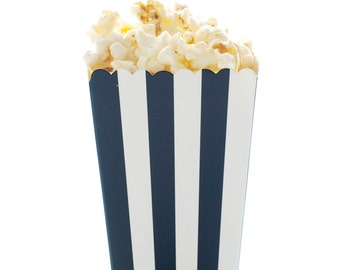 Black Stripe Mini Popcorn Boxes (12 Pack)