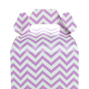 Purple Wedding Favor Boxes, Chevron Gable Box (12 Pack)- Purple Party Supplies - Candy Box, Gift Box, Gable Boxes, Favor Box, or Treat Boxes
