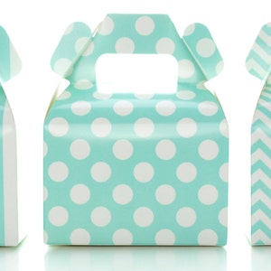 Aqua Blue Party Favor Box Trio (36 Pack) - Mini Party Gift Boxes, Treat Box, Dessert Box, Thank You Gifts