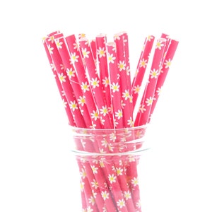 Small Flower Party Favors - Red Daisy Straws Wedding Party Favors Durable