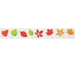Fall Leaves Washi Tape (1 Roll - 9/16&quot; x 10.95 yards long) - Crafting Tape, Scrapbook Washi, Planner Supplies, Smashbook Journal