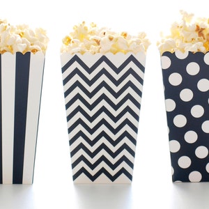 Black Popcorn Boxes (36 Pack) - Miniature Popcorn Cartons, Candy Buffet Treat Box, Gourmet Popcorn Tubs