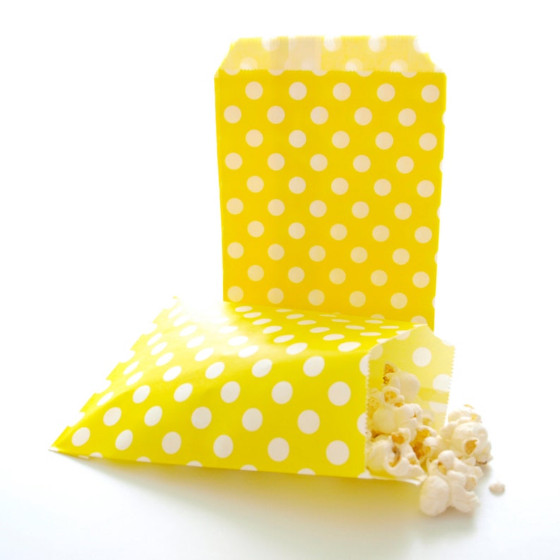 Yellow Paper Bags Birthday Party Favor Bags Candy Buffet Etsy