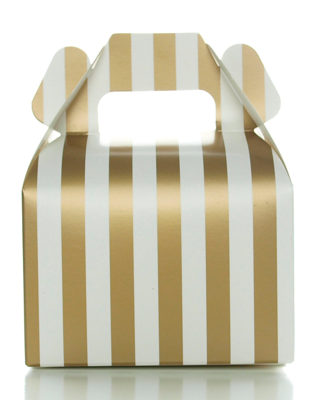 Gold Stripe Party Favor Boxes (12 Pack) - Small Gable Gift Boxes, Treat ...