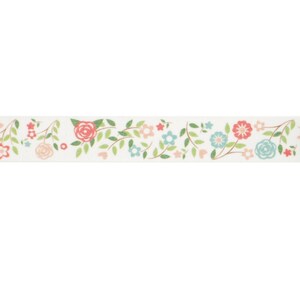 Floral Washi Tape (1 Roll - 9/16&quot; x 10.95 yards long) - Crafting Tape, Scrapbook Washi, Planner Supplies, Smashbook Journal