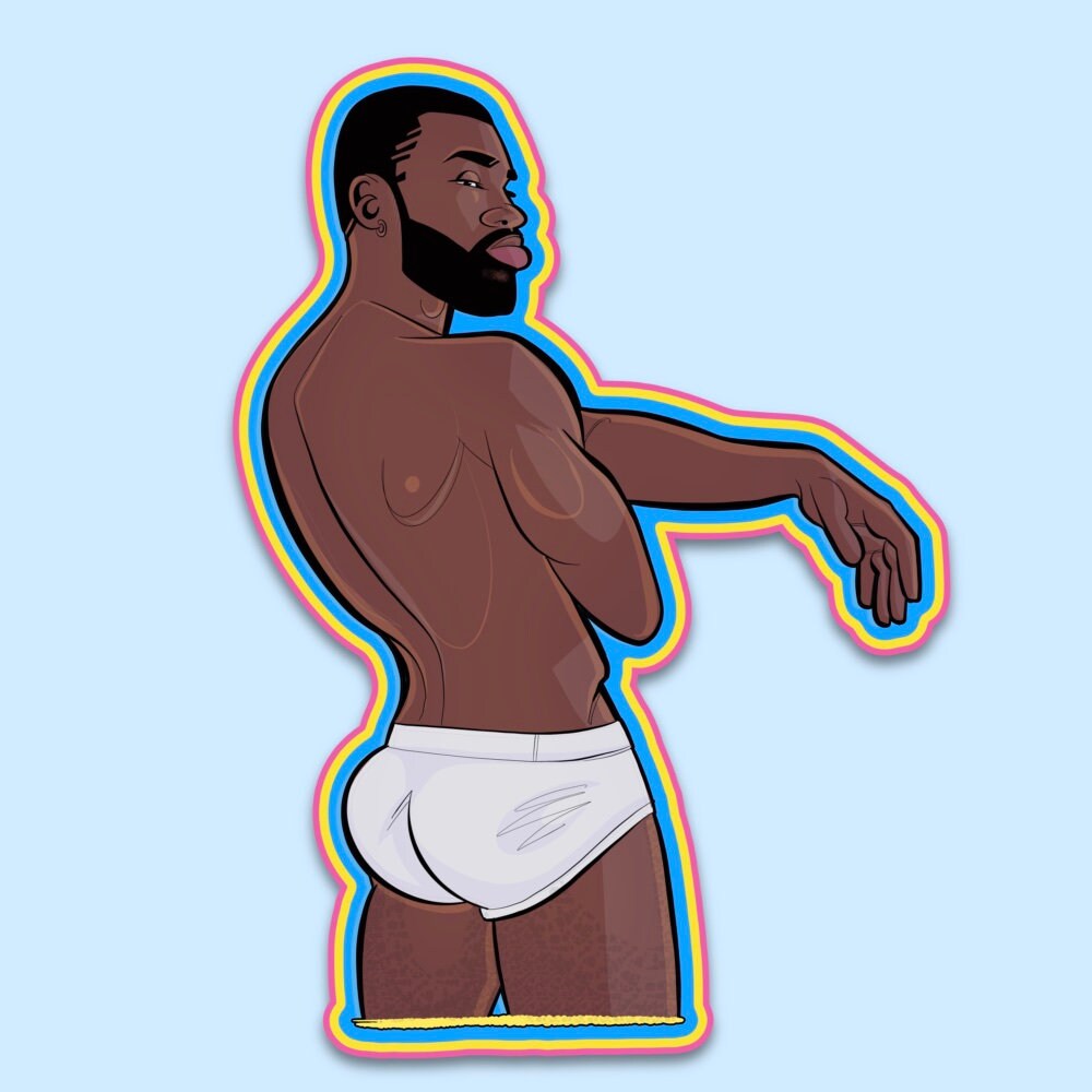 ARM Gay Art HQ Vinyl Sticker Sexy Hunk Black Men Tighty - Etsy