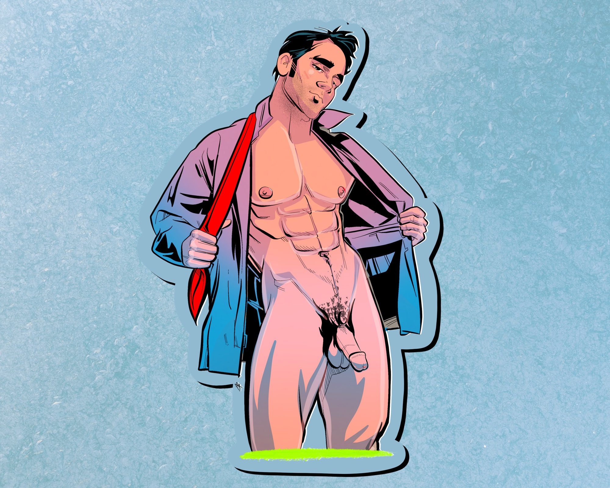 SHOW OFF adesivo vinile HQ arte gay hunk maschio nudo Immagine Immagine