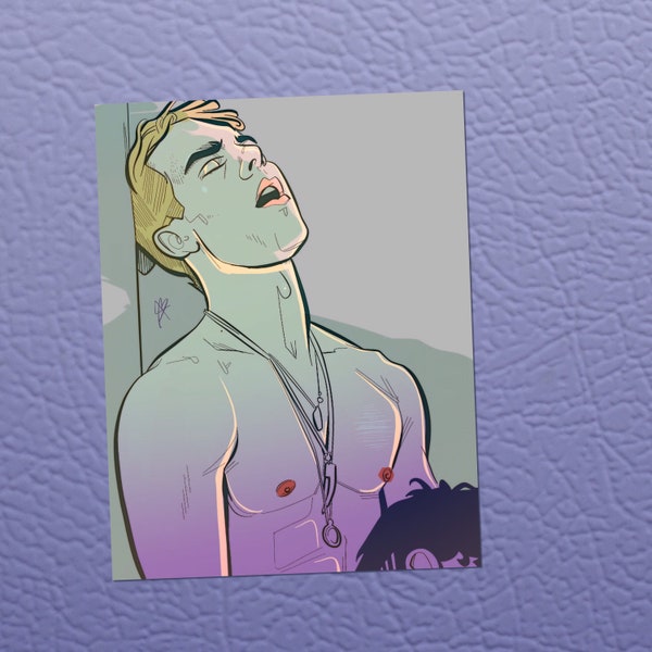 PLEASURE large size magnet 4.2”x5.7” - gay erotic art