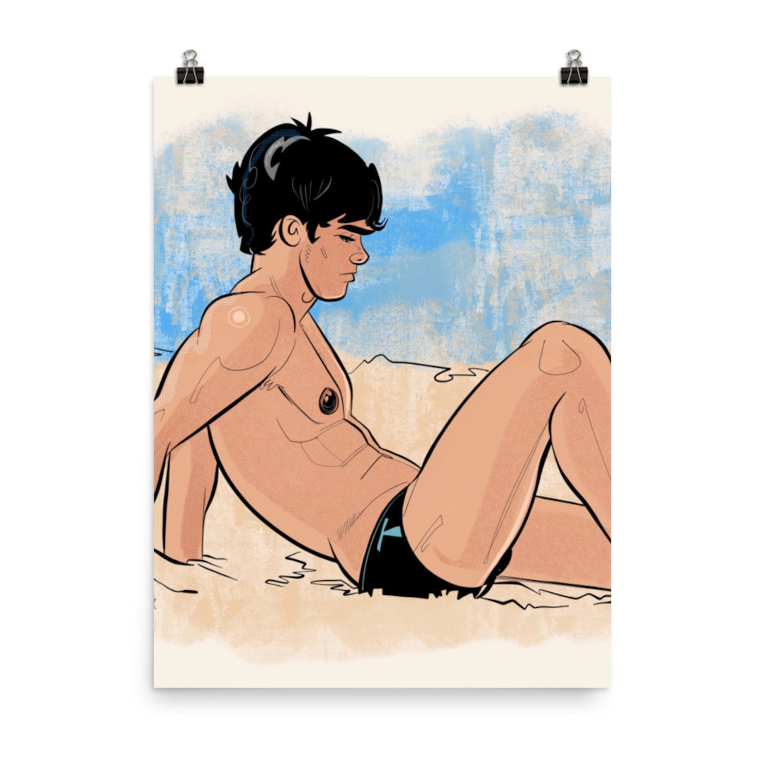 BEACH Gay Art Print Speedo Briefs Hunk Twink - Etsy Israel