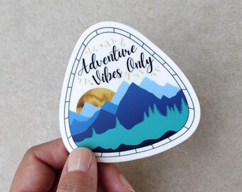 Adventure Vibes Only Hiking Sticker, Camping Sticker, Outdoorsy Sticker For Laptop, Water Bottles, Hiking Gift For Women, Camping Gift