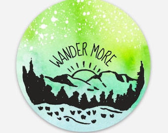 Wander More Sticker For Hikers, Outdoorsy Sticker For Laptop, Camping Sticker, Hiking Sticker For Water Bottles, Hiking Gift, Camping Gift