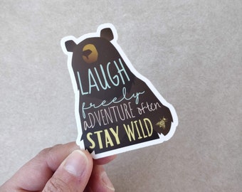 Adventure Often Bear Sticker, Hiking Sticker, Camping Sticker, Outdoorsy Sticker, Hiking Gift, Camping Gift For Women, Stocking Stuffer