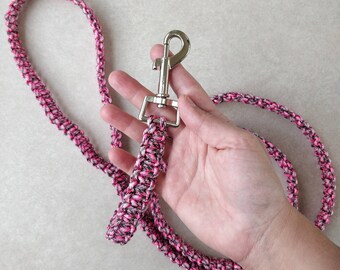 Correa para perros Paracord, Regalo para perros para dueños o para perros, Regalo para perros para mujeres, plomo rosa para perros, correa para perros de 5 pies