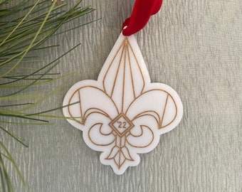 Fleur De Lis Ornament | 2022 | Acryl ornament | Lasergravierte | Urlaubsgeschenk