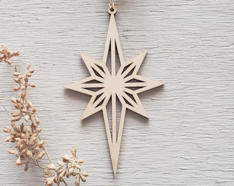 Bethlehem Star Christmas Tree Ornament - Holiday Wine Tag - Teacher Gift
