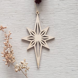 Bethlehem Star Christmas Tree Ornament - Holiday Wine Tag - Teacher Gift