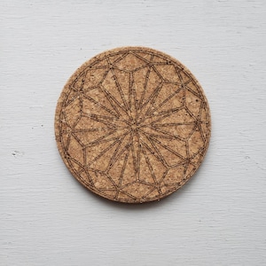 Geometric Gem Trivet || Laser Engraved Cork Trivet || Housewarming Gift