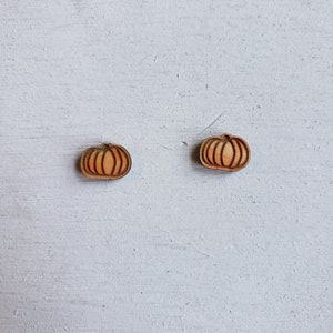 Pumpkin Earrings Halloween Jewelry Orange Pumpkin Post Earring image 3