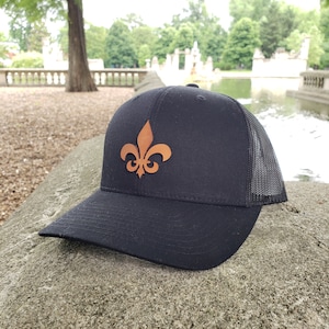 Fleur de Lis Snapback || STL Black Mesh Back Low Profile Trucker Hat