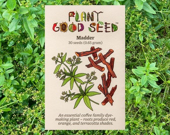 Dyer's Madder (Rubia tinctorum) Seeds: Non-GMO, Heirloom, Certified Organic Seed Packet, Garden Seeds, Fiber Plant Seeds, Dye Plants