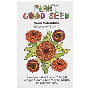 Neon Calendula Flower Seeds for Planting: Pot Marigold, Seed Packet / Bulk, Organic Medicinal Herb Garden Orange Blossoms for Salves or Oils Packet: 60 seeds OG