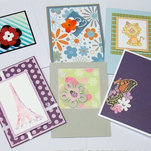 Pack of 6 Assorted-Handmade Greeting Cards- Blank Cards- Everyday Occasion Note Cards