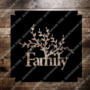 Family Tree Box with tabs svg/dxf - Downhome Steel Digital Download - Laser CNC Plasma Waterjet - DXF SVG