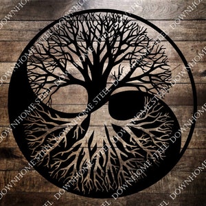 Ying Yang tree of life svg/dxf - Downhome Steel Digital Download - Laser CNC Plasma Waterjet - ying yang tree  svg dxf