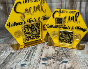 Acrylic QR code stand sign