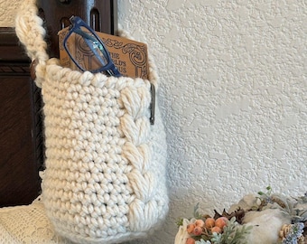 Buttoned Hanging Basket Crochet Pattern: Easy Home Organization (Digital PDF)