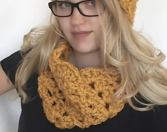 One-Hour Chunky Cowl Crochet Pattern: Super Bulky Beginner Neck Warmer (PDF Pattern)