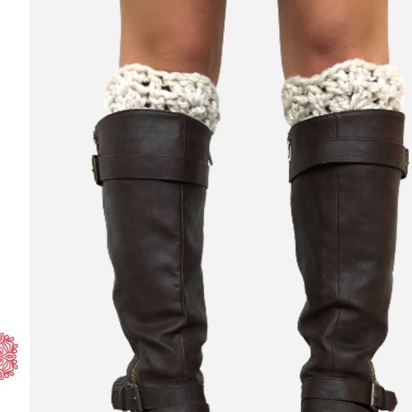 Chunky Boot Cuffs CROCHET PATTERN - Boot Toppers - Plus Size Boot Cuffs - Extra Small Boot Toppers