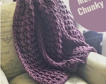 Super Chunky Crochet Blanket Pattern: Easy Beginner Throw (PDF Pattern)